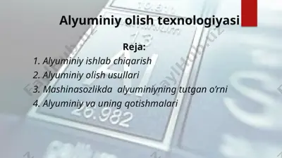alyuminiy olish texnologiyasi — PPTX