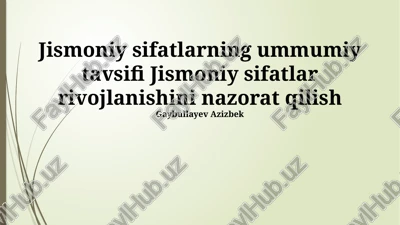 muvozanatning rivojlanishi — PPTX