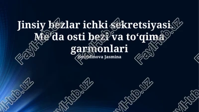 jinsiy bezlar ichki sekretsiyasi — PPTX