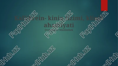 kallikrein- kinin tizimi, klinik ahamiyati — PPTX
