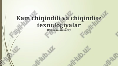 isrof va isrofsız texnologiyalarni taqqoslash — PPTX