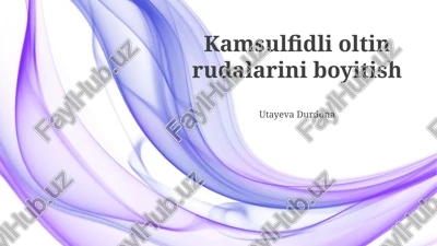 kamsulfidli oltin rudalarini boyitish — PPTX