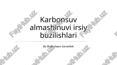 karbonsuv almashinuvi irsiy buzilishlari — PPTX
