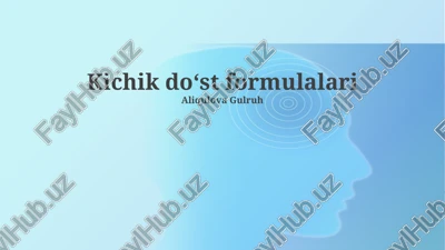 kichik doʻst formulalari — PPTX