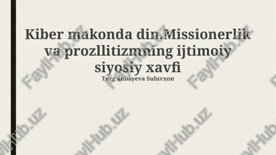 kibermakon va diniy ekstremizm — PPTX