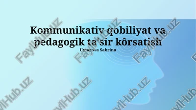 muloqot samaradorligini oshirish usullari — PPTX