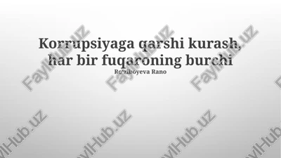 korrupsiyaga qarshi kurash — PPTX