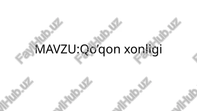 qo’qon xonligi — PPTX