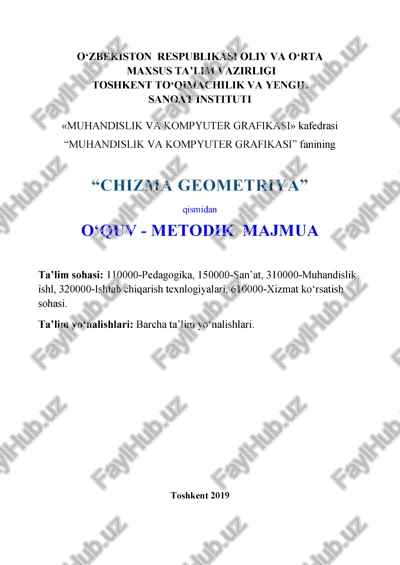 chizma geometriya o‘quv - metodik majmua — PDF