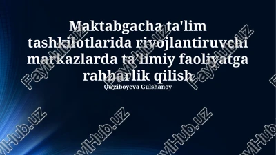 rivojlanish markazlari — PPTX