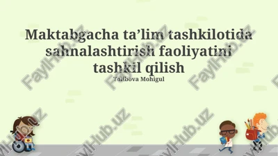 teatrlashtirilgan tadbirlarni rejalashtirish va o'tkazish — PPTX