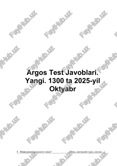 argos test javoblari 1333 talik. iq buni ichida yo'q — DOCX