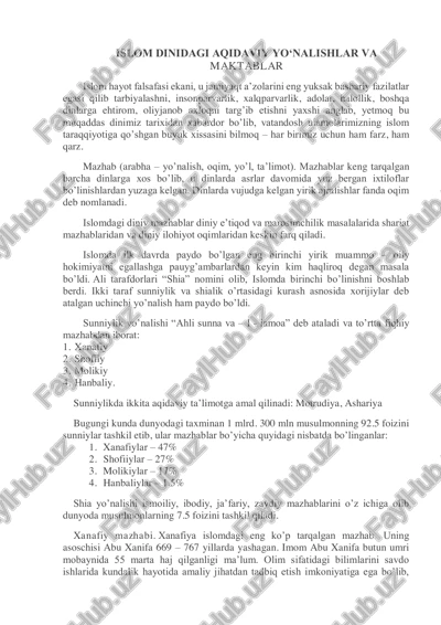 islom dinidagi aqidaviy yonalishlar va maktablar — PDF