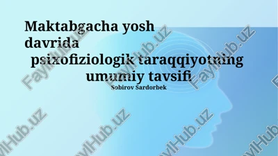 psixomotor rivojlanish — PPTX