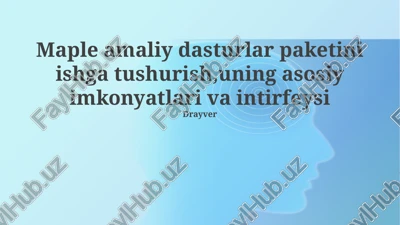 maple dasturiy ta'minot — PPTX