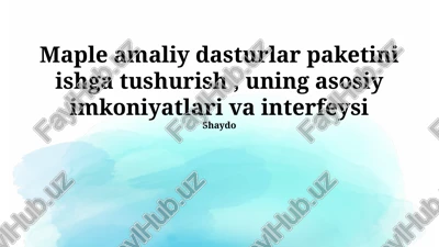 maple amaliy dasturlar paketi — PPTX
