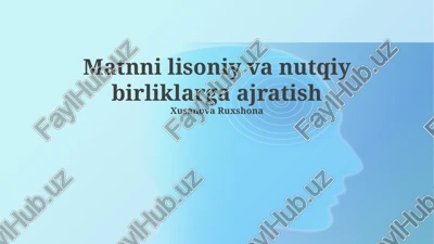 intonatsiya va fonetik birliklar — PPTX