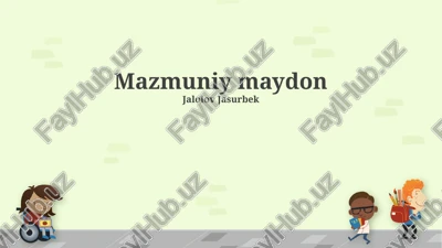 semantik maydonning turlari va misollari — PPTX