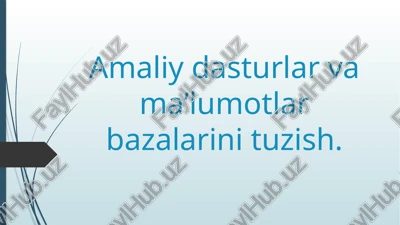 ma’lumotlar bazasini loyihalash — PPTX