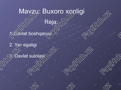 buxoro xonligi — PPT