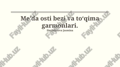 oshqozon bezlari kasalliklari — PPTX