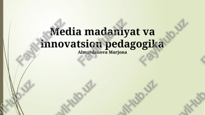 media madaniyat va innovatsion pedagogika — PPTX