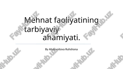 innovatsion pedagogik texnologiyalar va mehnat — PPTX