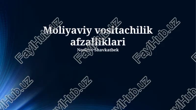 moliyaviy vositachilik afzalliklari — PPTX