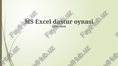 ms excel dastur oynasi — PPTX