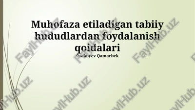 o'simlik va hayvonot dunyosini muhofaza qilish — PPTX
