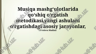 qo'shiq o'rgatish metodikasi — PPTX