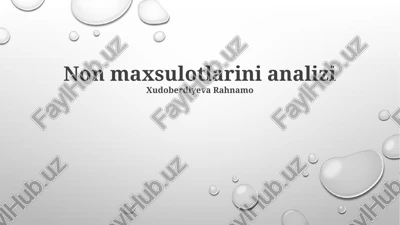 nomaksimal mahsulotlarni tahlil qilish — PPTX