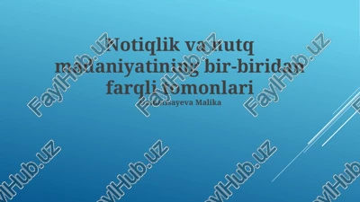 nutq madaniyatining tarkibiy elementlari — PPTX