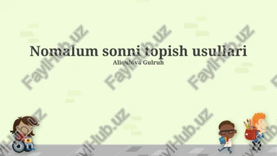 nomalum sonni topish usullari — PPTX