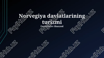 norvegiya davlatlarining turizmi — PPTX