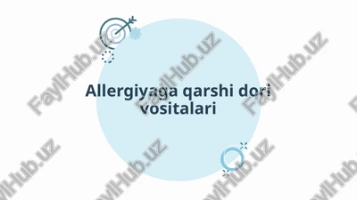 allergiyaga qarshi dori vositalari — PPTX