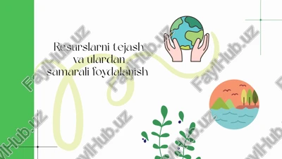 resurslarni tejash va ulardan samarali foydalanish — PDF