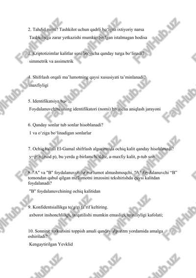 assimetrik kriptoziimlar — DOCX