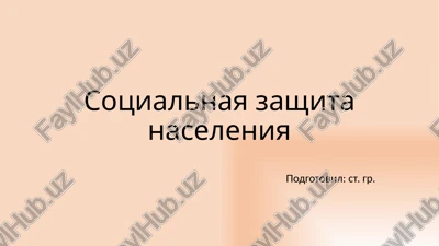 prezentatsiya: sotsialnaya zashita naseleniya — PPTX