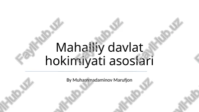 mahalliy davlat hokimiyati asoslari — PPTX