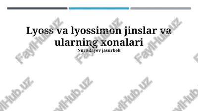 liyos va liyosimon toshlarning xususiyatlari — PPTX