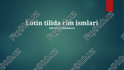 lotin tilida rim ismlari — PPTX