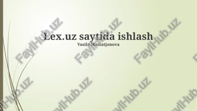 lex.uzda ish jarayonlari — PPTX