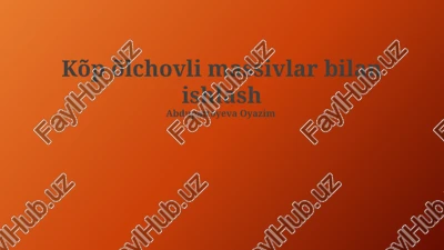 ko'p o'lchovli massivlar bilan ishlash — PPTX