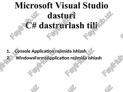 microsoft visual studio — PPT