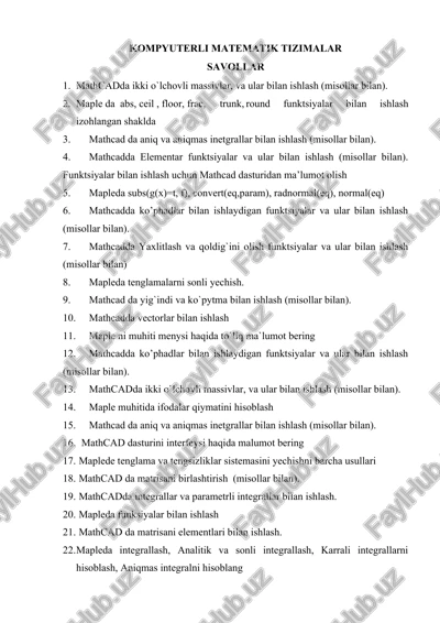 kompyuterli matematik tizimalar — DOCX