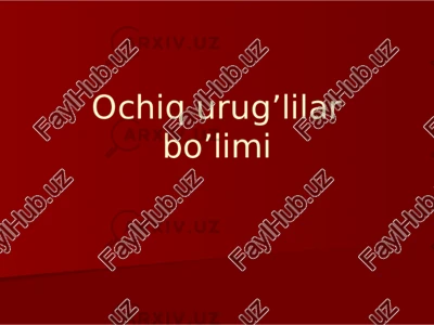 ochig urug’lilar — PPTX