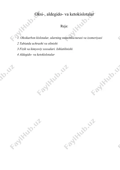 oksi-, aldеgido- va kеtokislotalar — DOCX