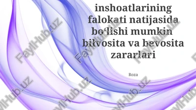 gidrotexnika inshoatlarining falokati natijasida boʻlishi mumkin bilvosita va bevosita zararlari — PPTX