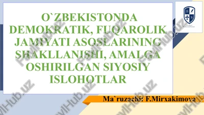 mustaqillikni dastlabki yillarida o’zbekistonda — PPTX